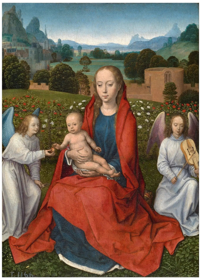 Jungfrau mit Kind und zwei Engeln - Hans Memling