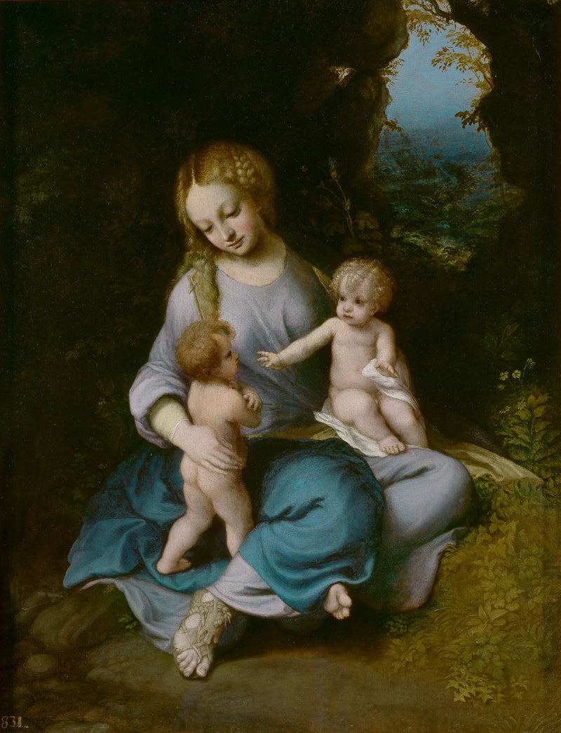 Jungfrau mit Kind und Johannes dem Täufer - Antonio da Correggio