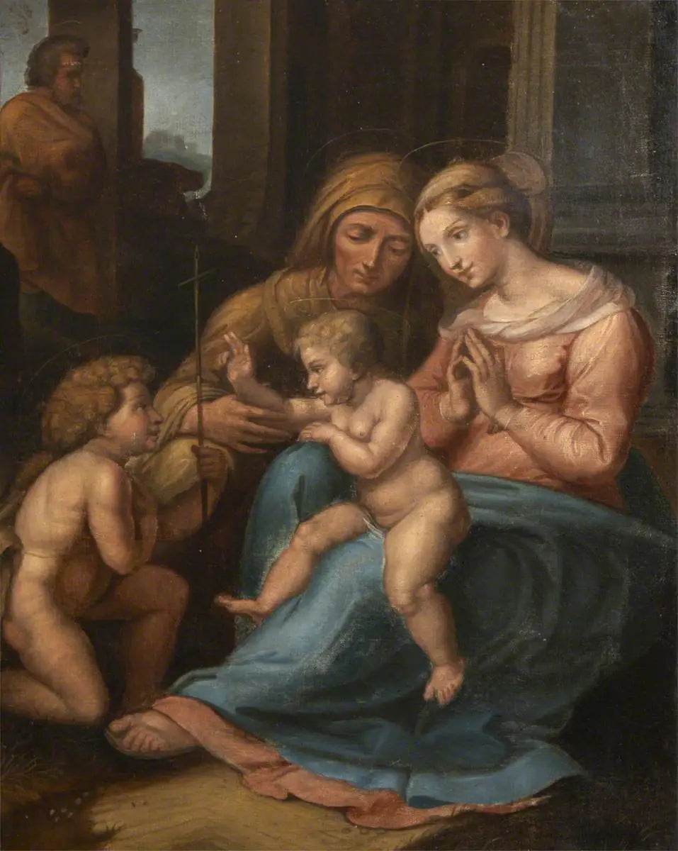 Vierge à l'Enfant avec Jean-Baptiste - Raphaël Sanzio image 1 tableau peint à l’huile sur toile