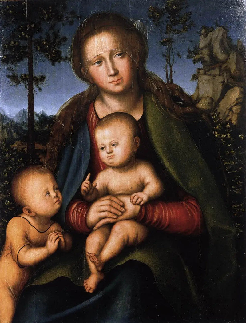 Jungfrau mit Kind und Johannes dem Täufer - Lucas Cranach der Ältere