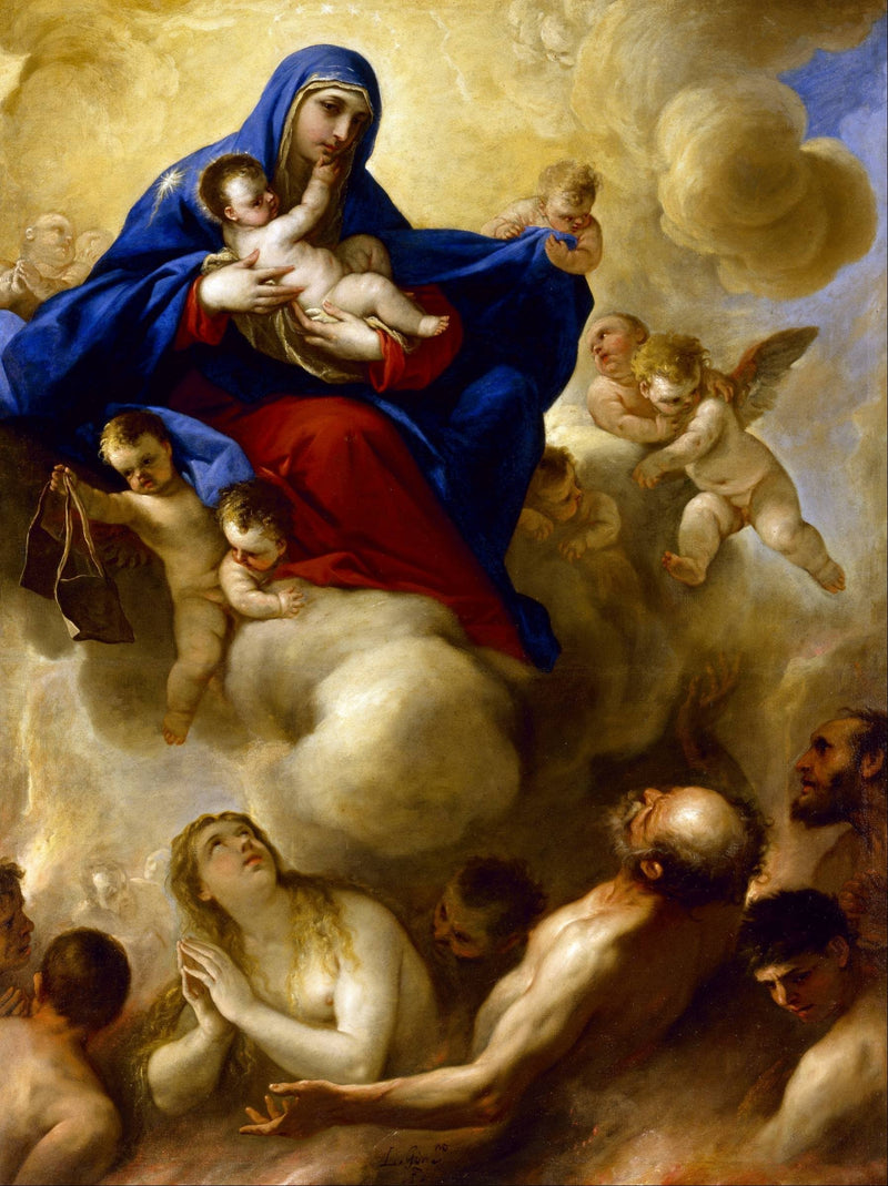 Jungfrau mit Kind und den Seelen des Fegefeuers - Luca Giordano