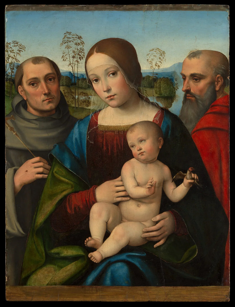 Jungfrau mit Kind mit den Heiligen Franziskus und Hieronymus - Francesco Francia