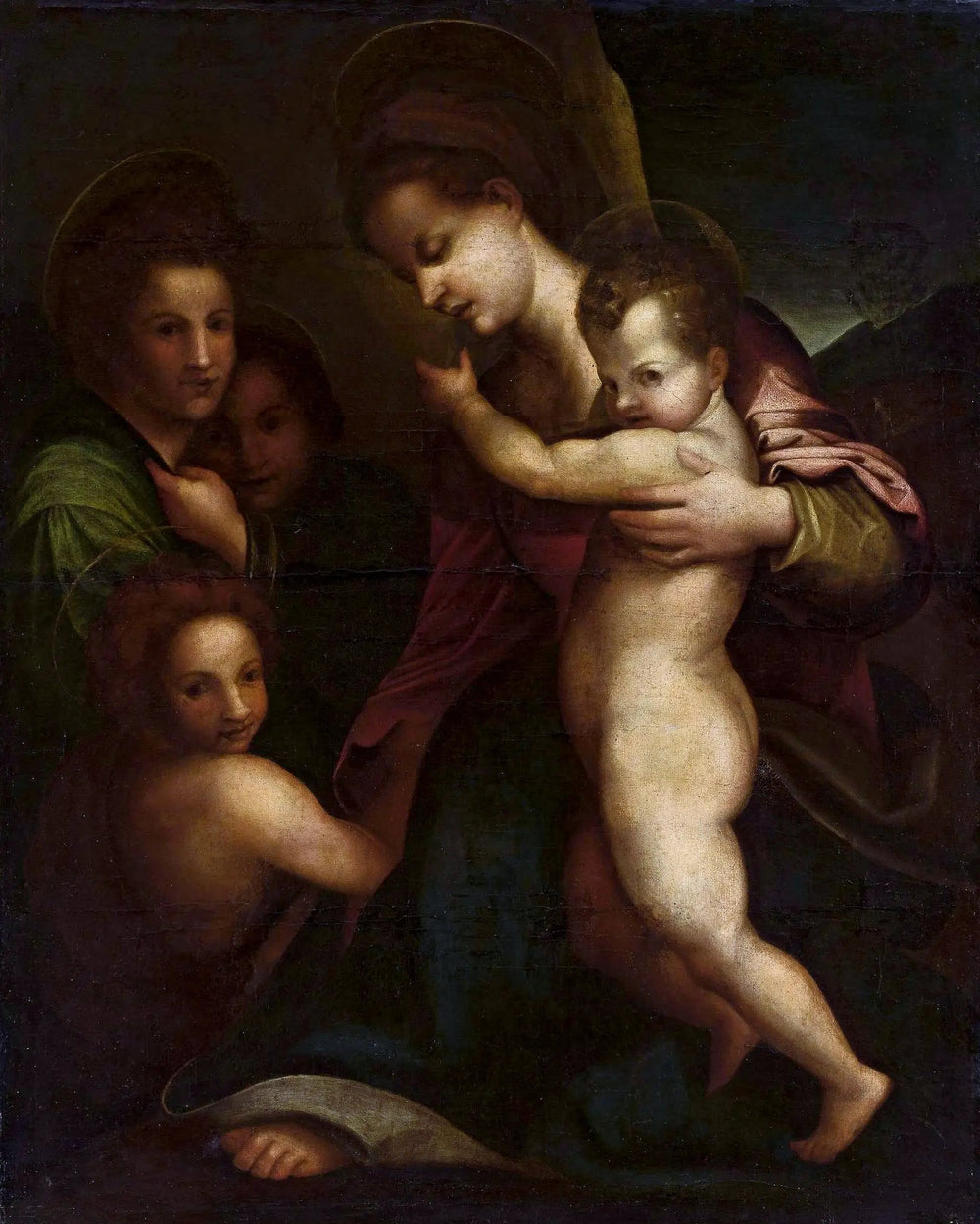 Vierge à l'Enfant avec saint Jean-Baptiste - Andrea del Sarto image 1 reproduction de peinture à l’huile