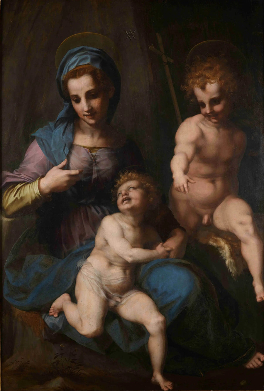 Jungfrau mit Kind und Johannes dem Täufer als Kind - Andrea del Sarto