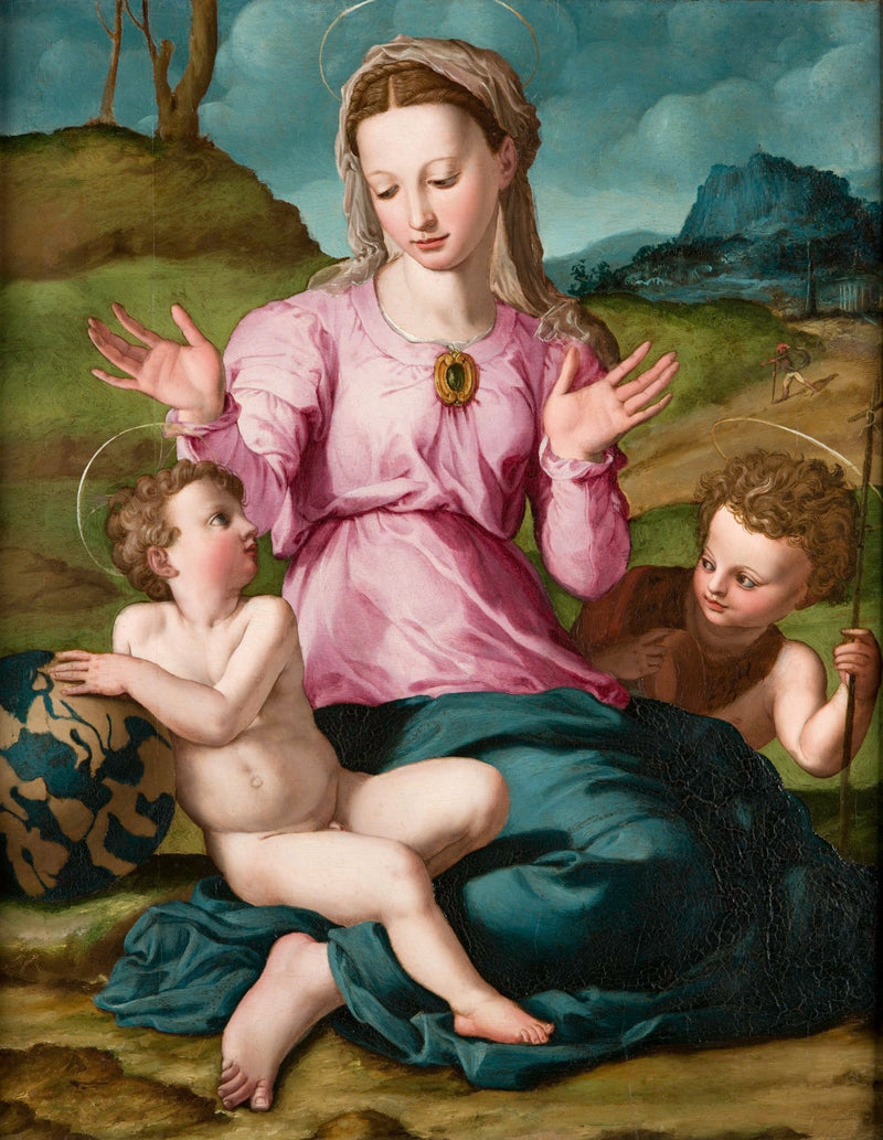 Jungfrau mit Kind und Johannes dem Täufer - Bronzino