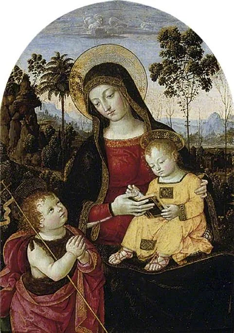 Jungfrau mit Kind und Johannes dem Täufer - Pinturicchio