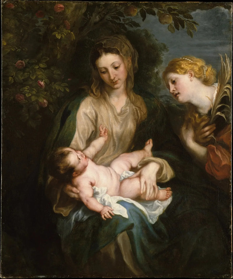 Jungfrau mit Kind mit Heilige Katharina von Alexandria - Antoine van Dyck