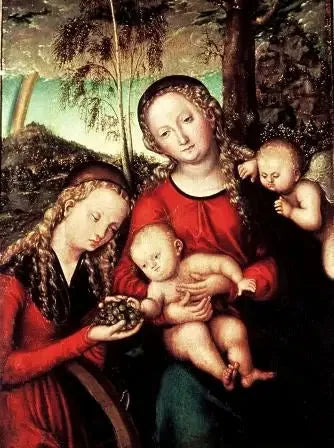 Jungfrau mit Kind und Heilige Katharina von Alexandria - Lucas Cranach der Ältere