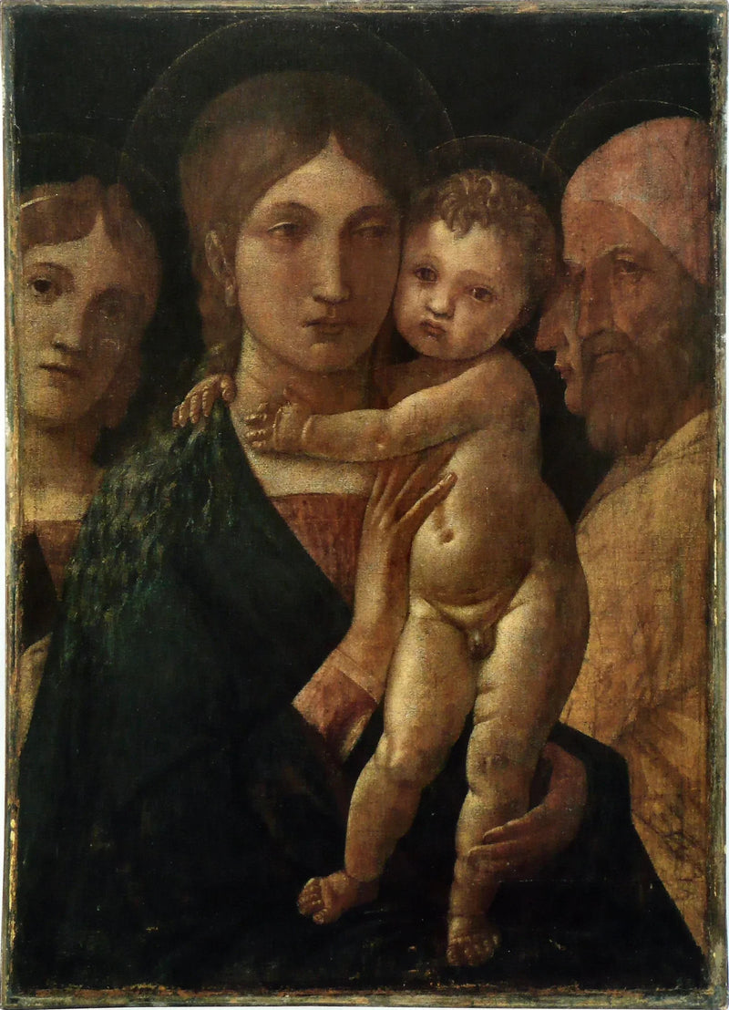Jungfrau mit Kind und drei Heiligen - Andrea Mantegna