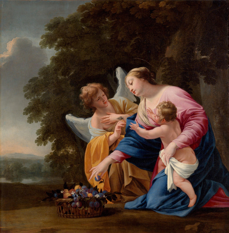 Jungfrau mit Kind und Engel - Simon Vouet