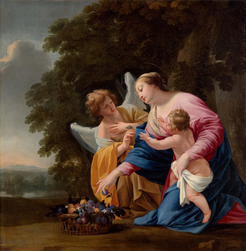 Jungfrau mit Kind und Engel - Simon Vouet
