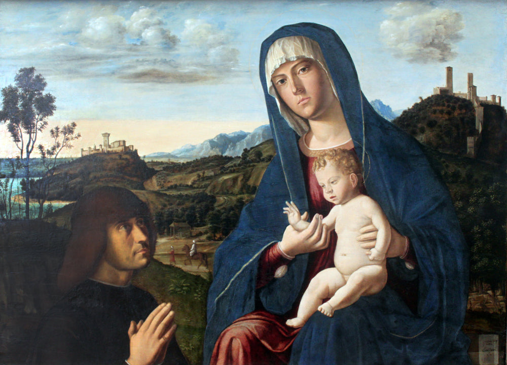 Vierge à l'Enfant avec un donateur - Cima da Conegliano image 1 copie peinte à la main à l’huile