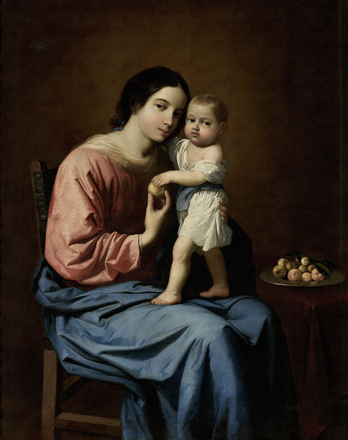 Jungfrau mit Kind und einem Obstteller - Francisco de Zurbarán