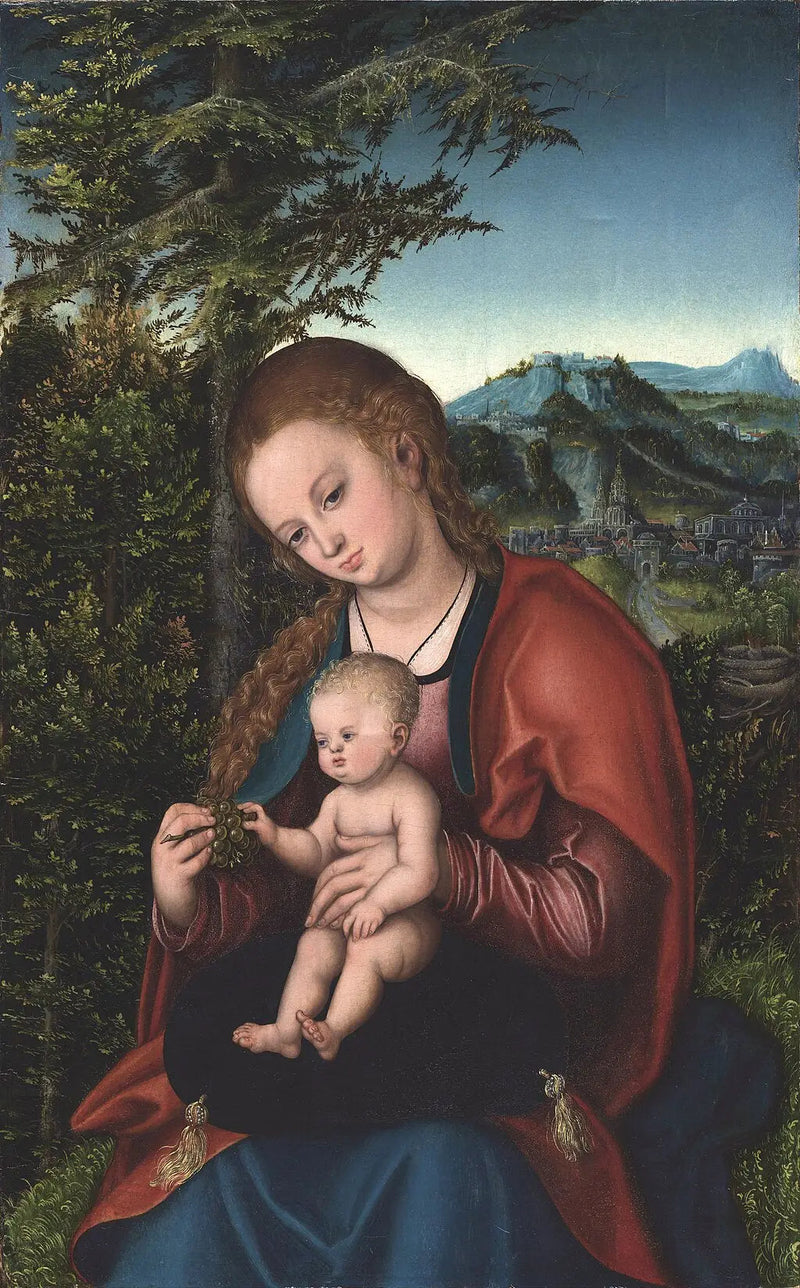 Jungfrau mit Kind in einer Landschaft - Lucas Cranach der Ältere