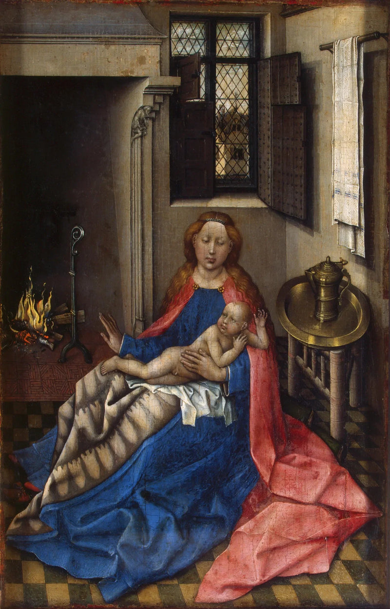 Jungfrau mit Kind vor dem Kamin - Robert Campin
