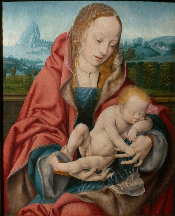 Jungfrau mit schlafendem Kind - Joos van Cleve