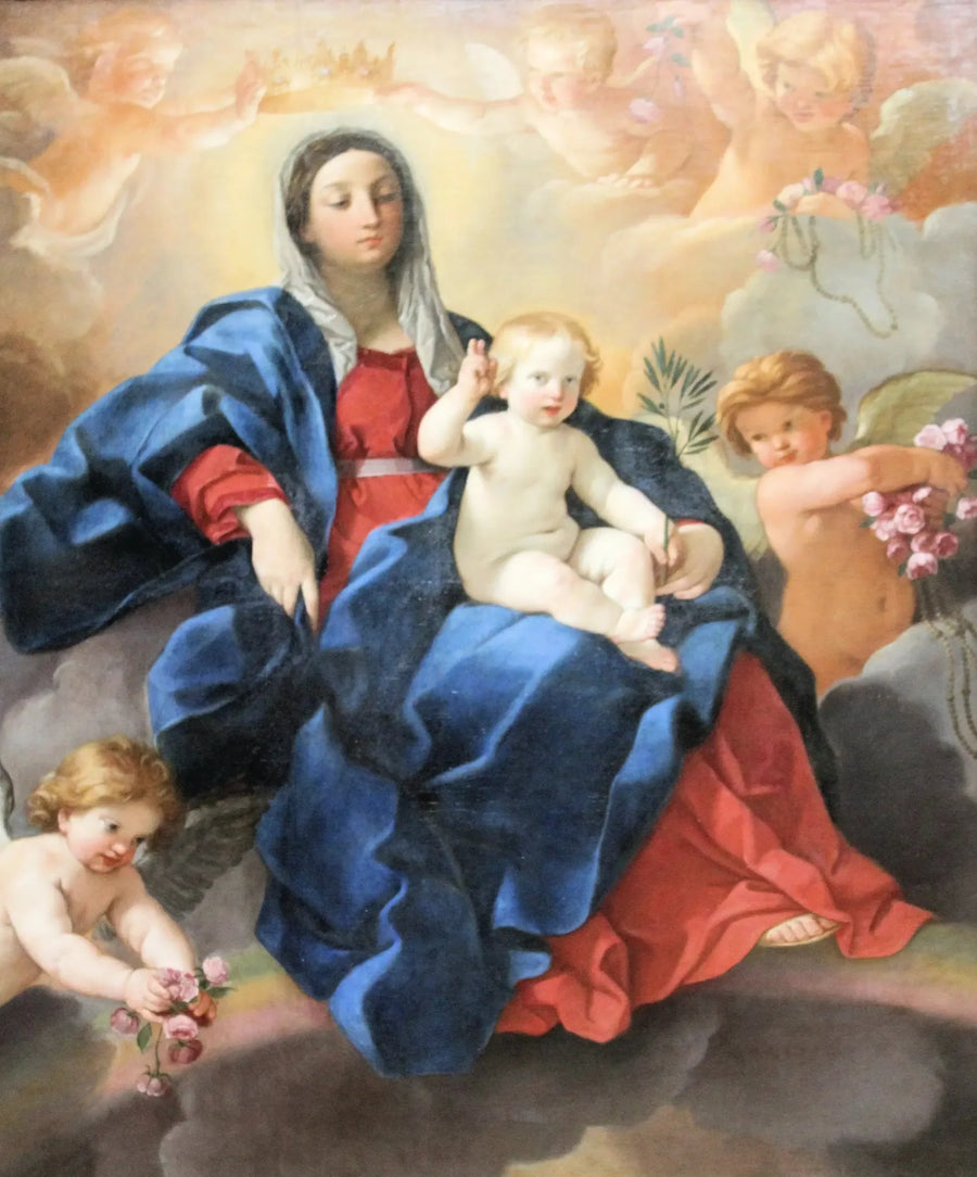 Jungfrau mit Kind umgeben von Engeln - Guido Reni