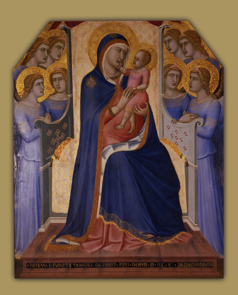 Jungfrau mit Kind umgeben von acht Engeln - Pietro Lorenzetti