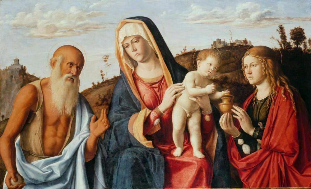 Vierge à l'Enfant entre les saints Jérôme et Marie Madeleine - Cima da Conegliano image 1 reproduction de peinture à l’huile