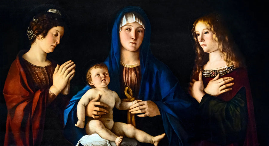 Jungfrau mit Kind zwischen Heilige Katharina und Heilige Magdalena - Giovanni Bellini