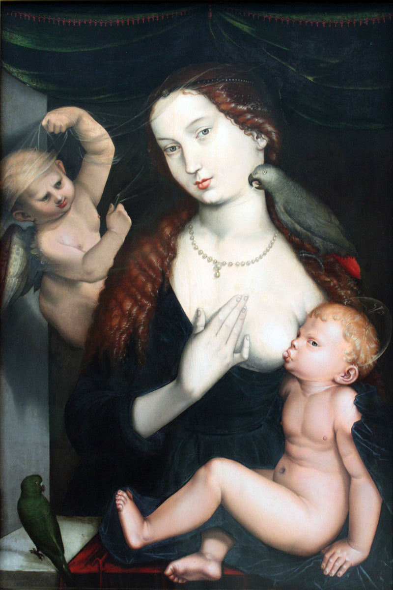 Jungfrau mit Kind und Papageien - Hans Baldung Grien