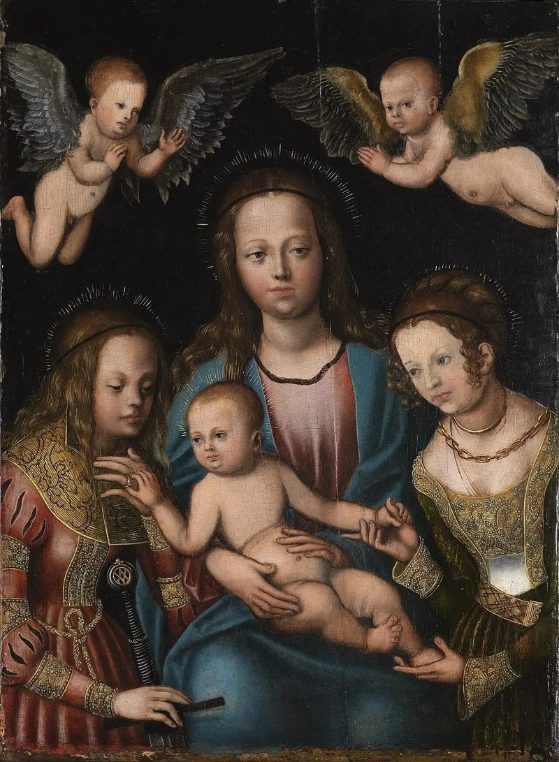 Jungfrau mit Kind und heilige Katharina und heilige Barbara - Lucas Cranach der Ältere