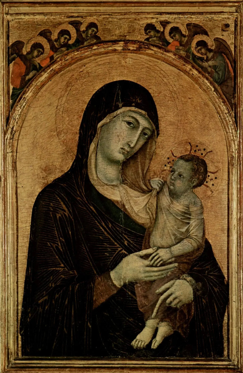 Jungfrau mit Kind und sechs Engeln - Duccio di Buoninsegna