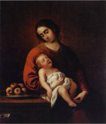 Jungfrau mit dem schlafenden Jesuskind - Francisco de Zurbarán