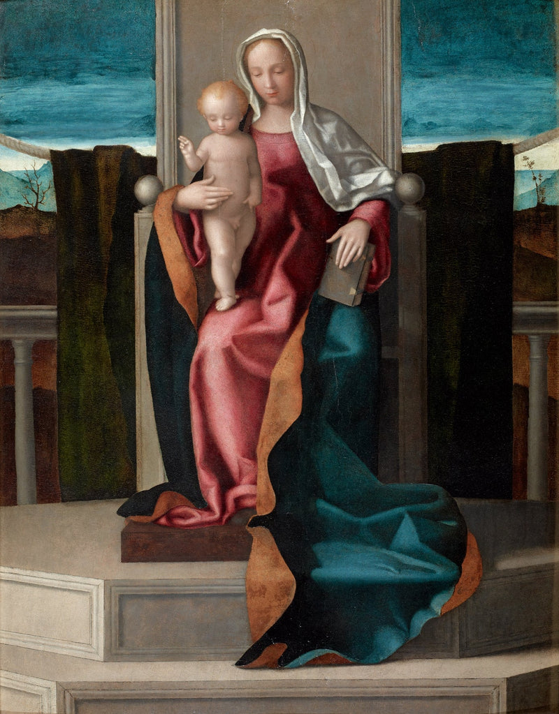 Jungfrau mit Kind auf einem Thron - Giovanni Bellini