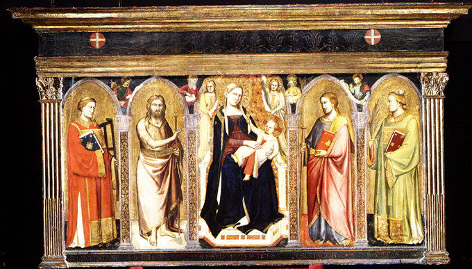 Jungfrau mit Kind auf dem Thron mit Heiligen - Taddeo Gaddi