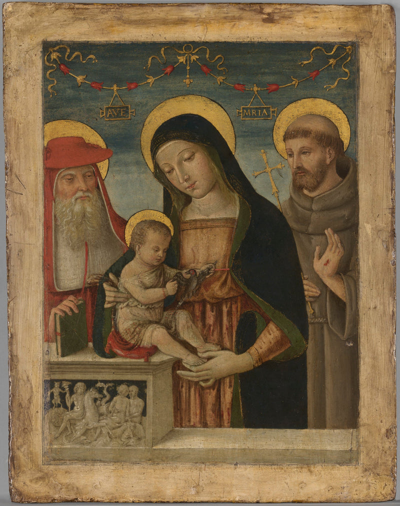 Jungfrau mit Kind mit heiligem Hieronymus und heiligem Franziskus von Assisi - Pinturicchio