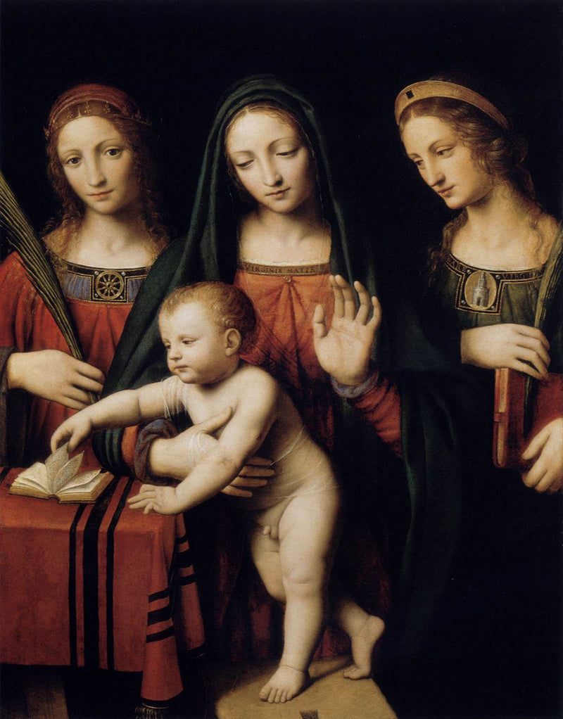 Jungfrau mit Kind mit der heiligen Katharina von Alexandria und der heiligen Barbara - Bernardino Luini