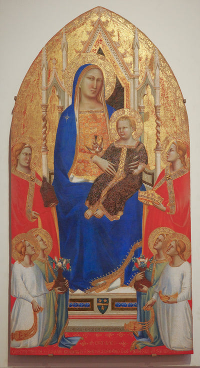 Vierge à l’Enfant en majesté entre des anges et des saintes - Taddeo Gaddi - Alpha Reproduction