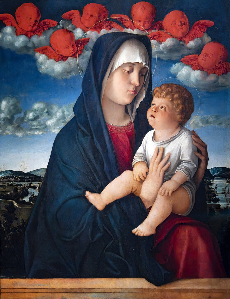 Jungfrau mit roten Cherubinen - Giovanni Bellini