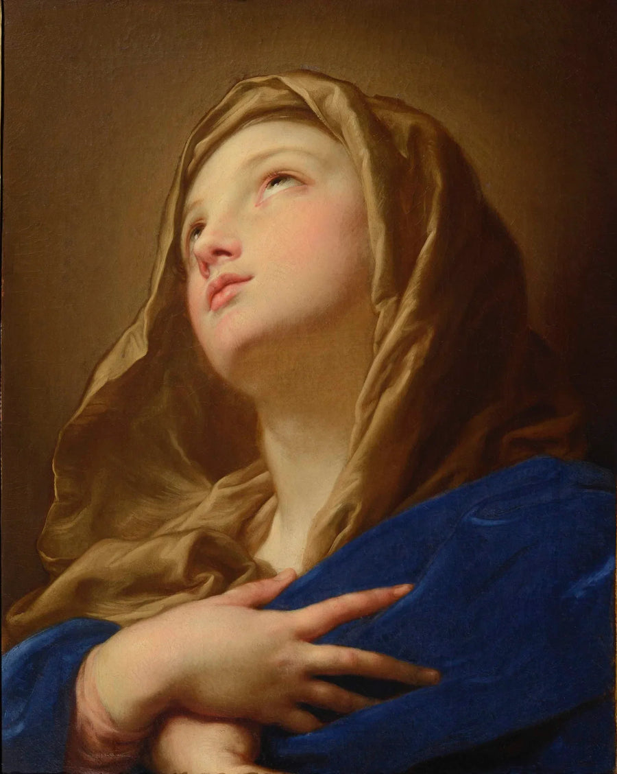 Jungfrau im Brustbild mit verschränkten Händen auf der Brust - Pompeo Batoni
