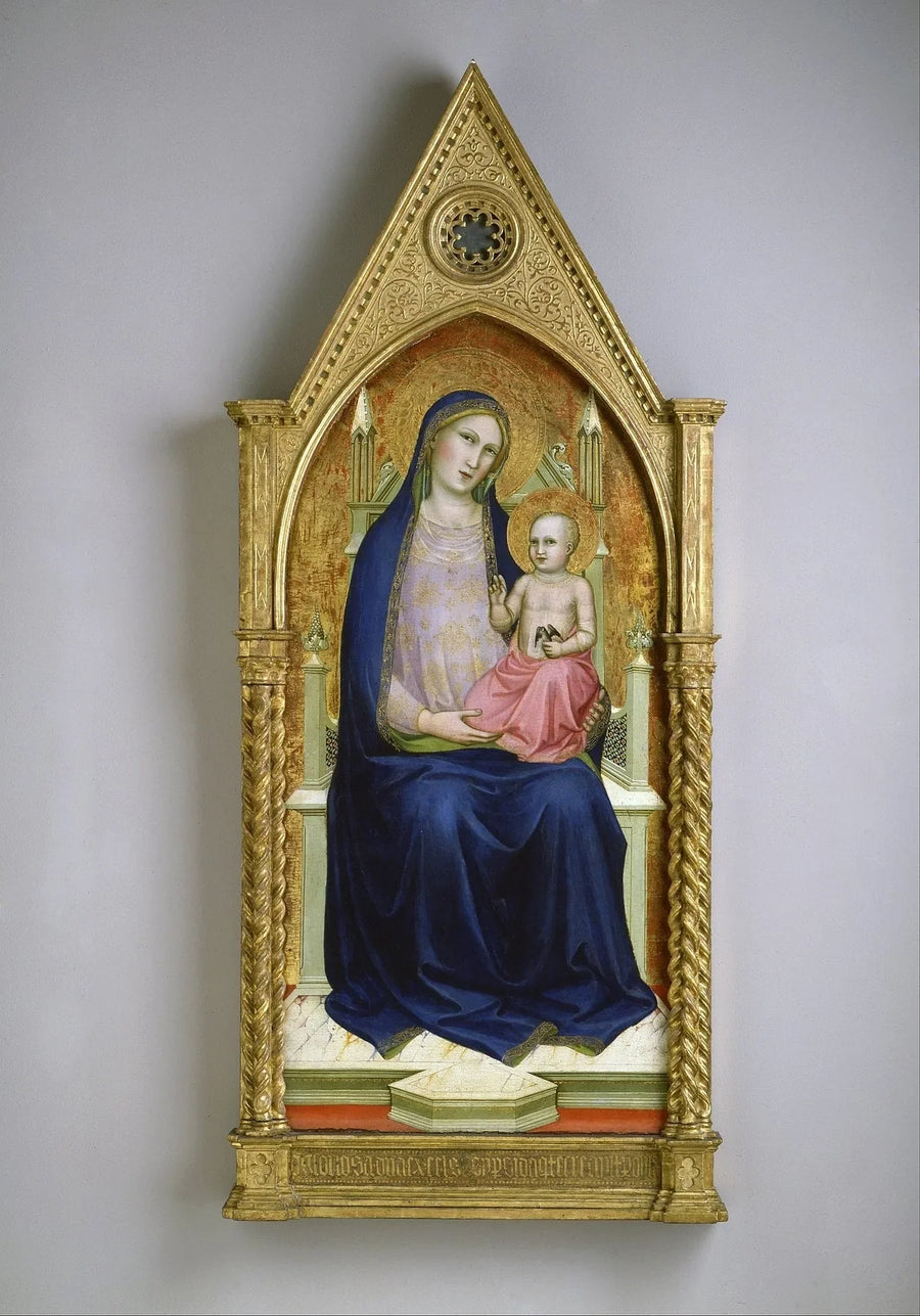 Jungfrau in Majestät (Ausschnitt eines Zehn-Teil-Altarretabels) - Lorenzo Monaco