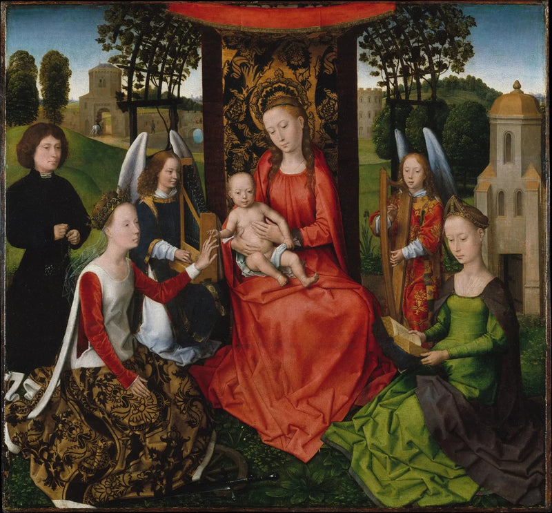 Jungfrau und Kind mit der heiligen Katharina von Alexandria und Barbara - Hans Memling