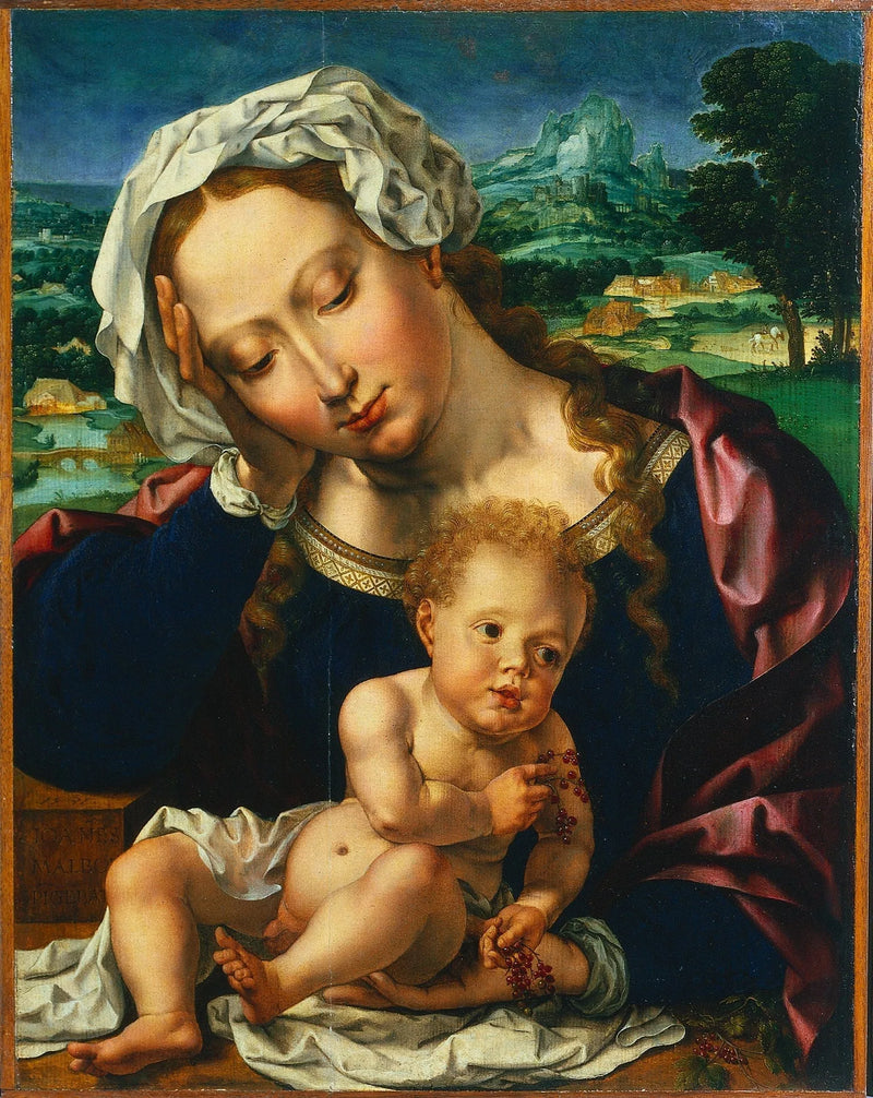 Jungfrau und Kind in einer Landschaft - Jan Gossaert