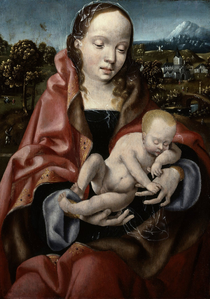 Jungfrau und schlafender Jesusknabe - Joos van Cleve