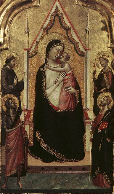 Vierge et Enfant trônant avec des saints - Bernardo Daddi - Alpha Reproduction