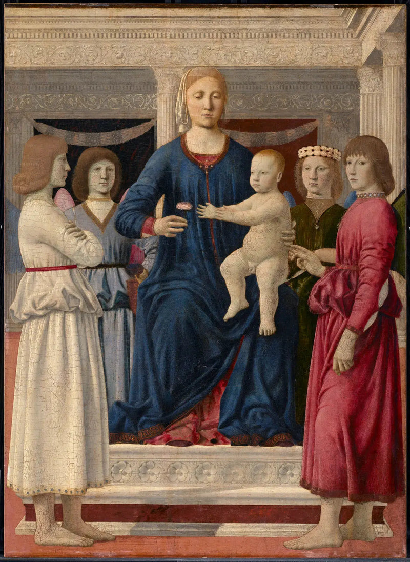 Jungfrau und das Kind mit vier Engeln - Piero della Francesca