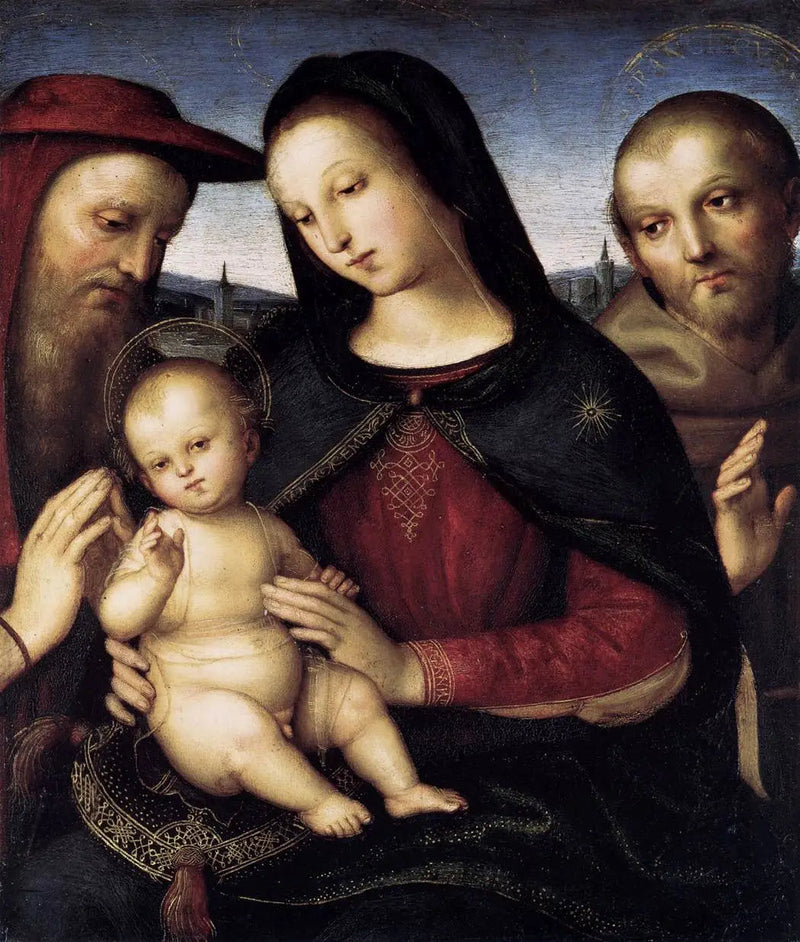 Jungfrau und Kind mit den Heiligen Hieronymus und Franziskus - Raphael Sanzio