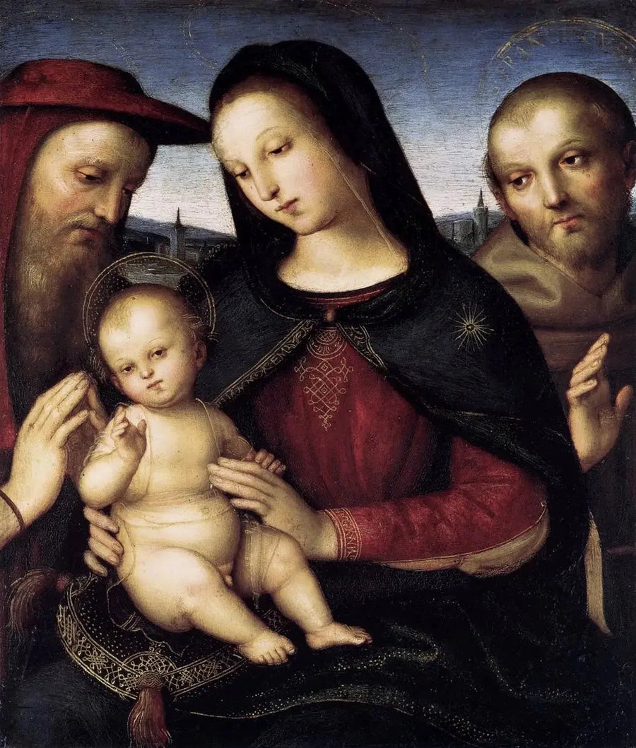 Jungfrau und Kind mit den Heiligen Hieronymus und Franziskus - Raphael Sanzio