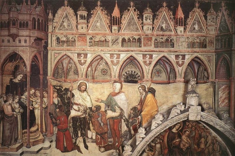 Verehrte Jungfrau von den Mitgliedern der Familie Cavalli - Altichiero da Zevio