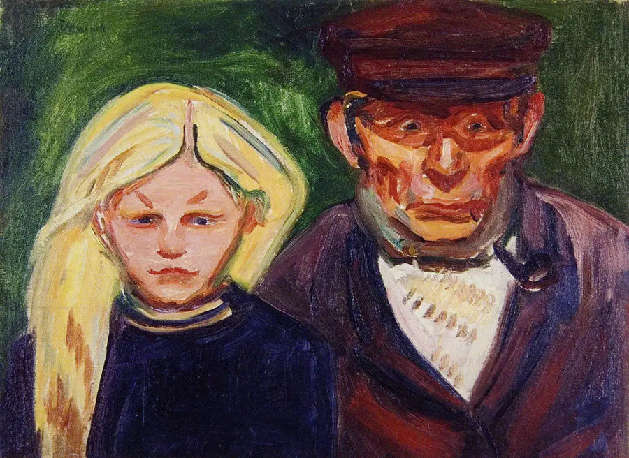 Alter Fischer und seine Tochter - Edvard Munch