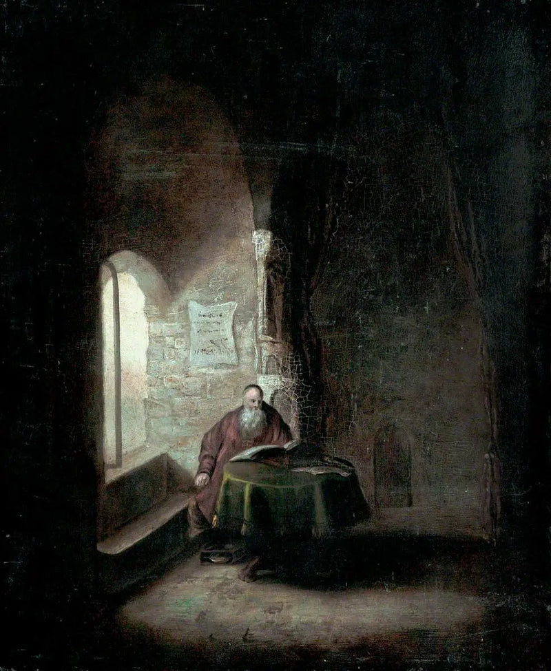 Alter Gelehrter in einem gewölbten Zimmer - Rembrandt