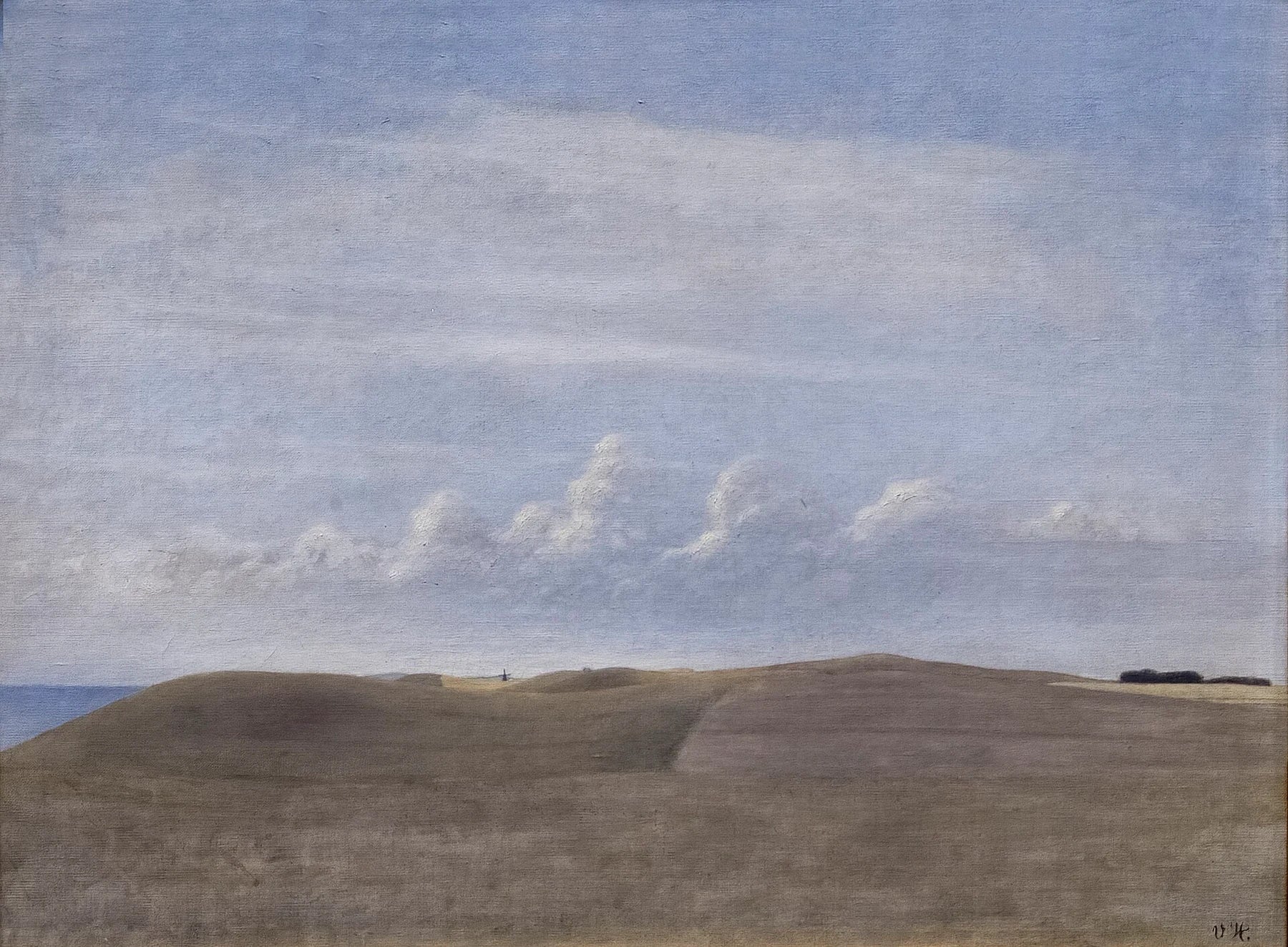 Paysage, 1900, peinture de Vilhelm Hammershøi
