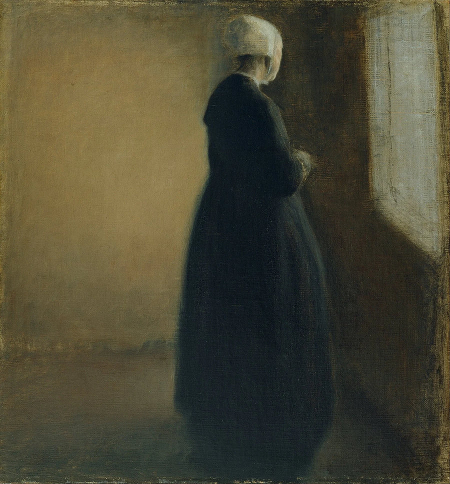Vieille femme debout près d’une fenêtre - Vilhelm Hammershøi