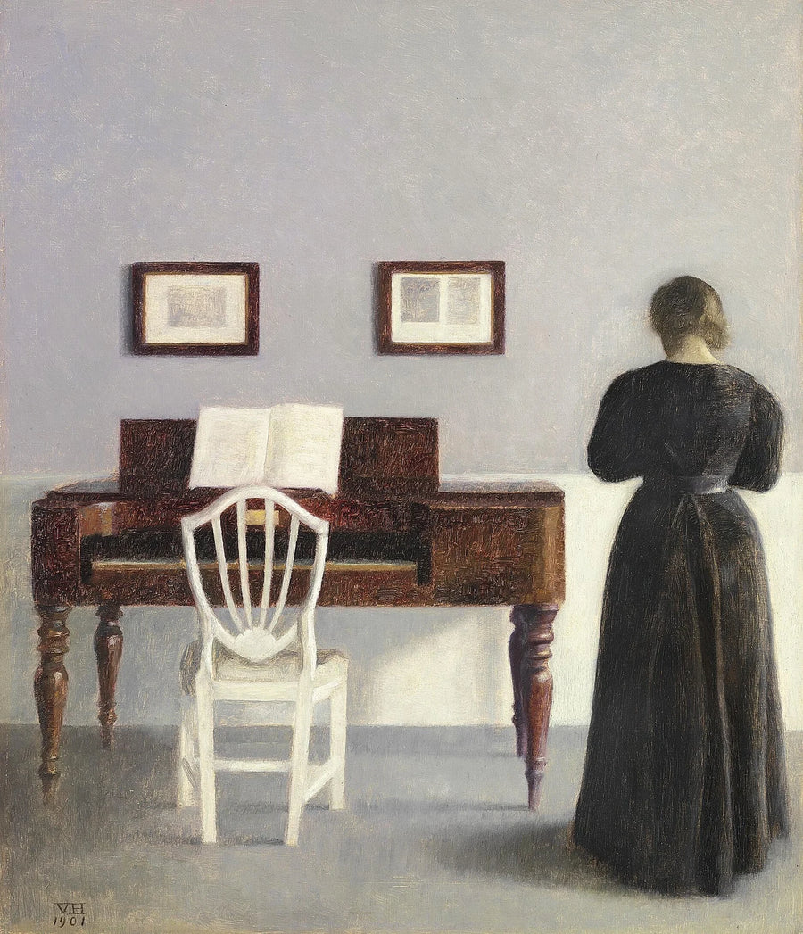 L’Épouse de l’artiste vue de dos, peinture de Vilhelm Hammershøi