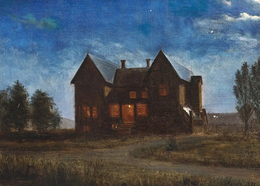 Villa bei einer Nacht im Mondschein. - Peder Severin Krøyer